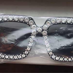 Black bling decorated sunglasses luxury